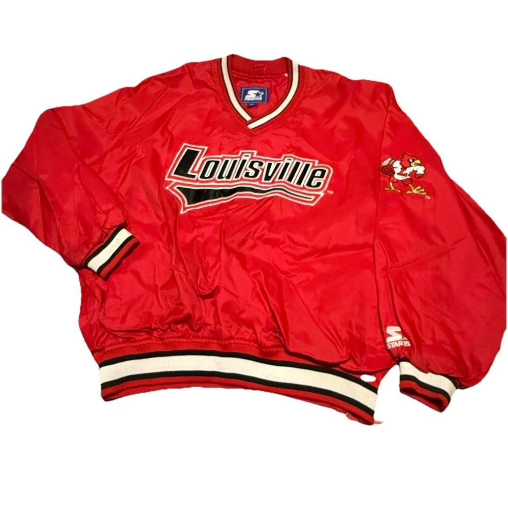Vintage Starter Louisville Cardinals Pullover Men's Large Windbreaker Jacket Y2K